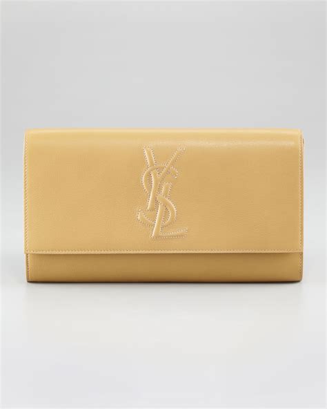 ysl beige belle du jour clutch|SAINT LAURENT Calfskin Large Belle De Jour Clutch Beige .